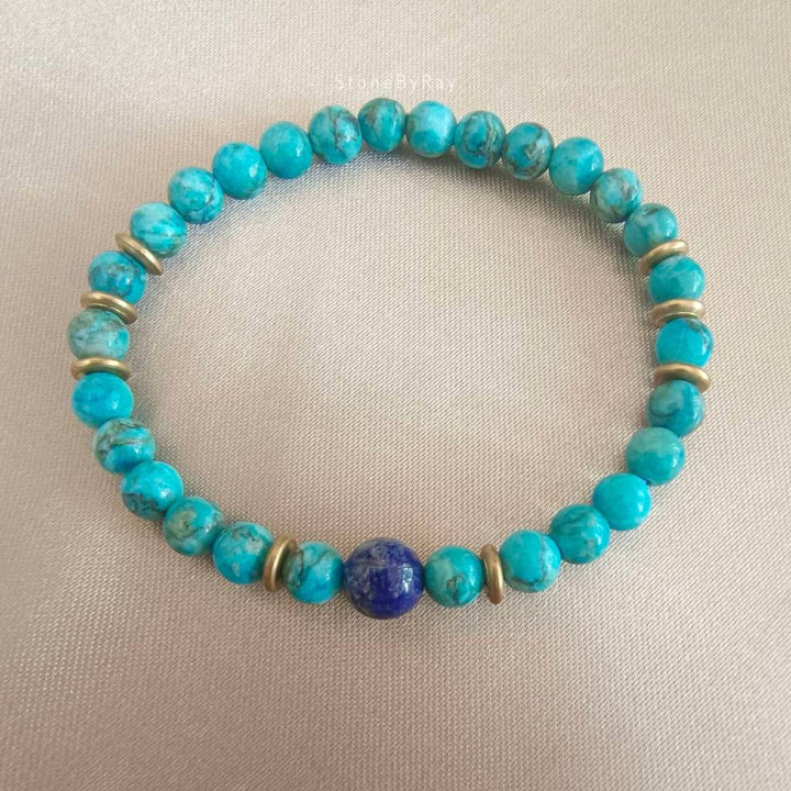 Armband aus Türkis und Lapislazuli – Boho-Stil