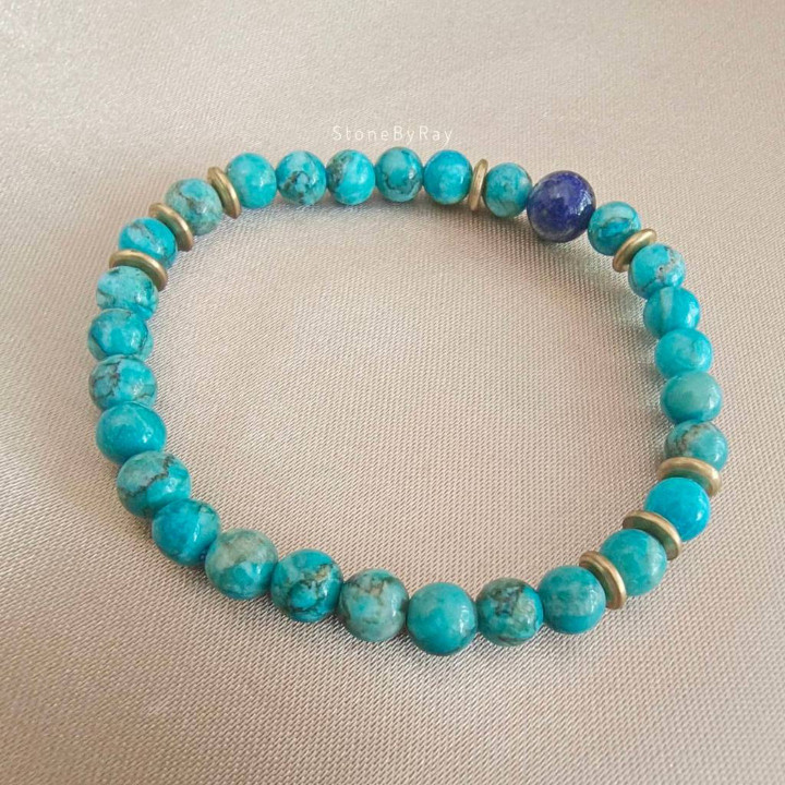 Armband aus Türkis und Lapislazuli – Boho-Stil