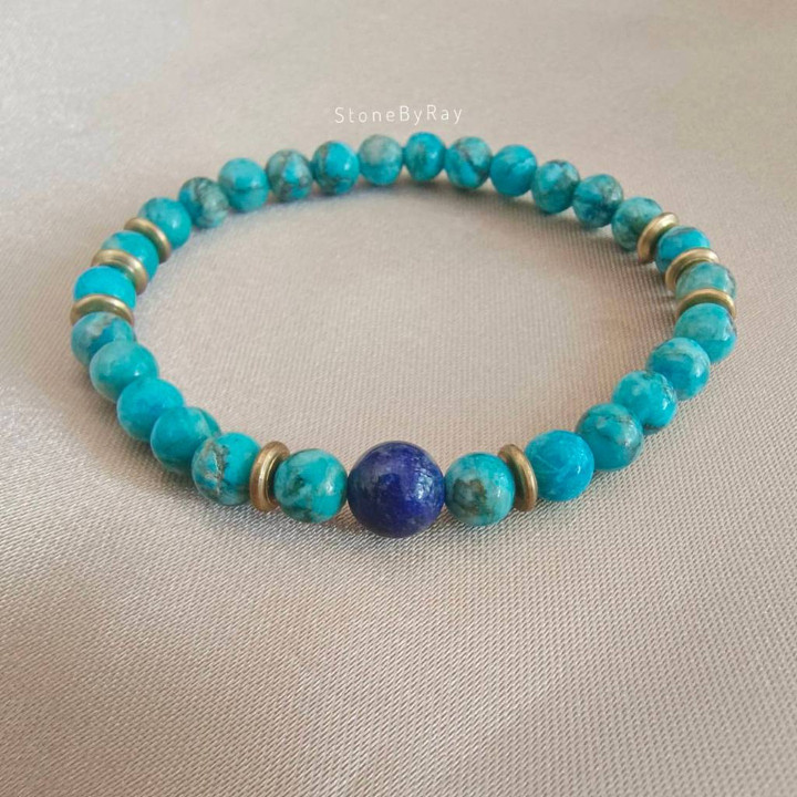Armband aus Türkis und Lapislazuli – Boho-Stil