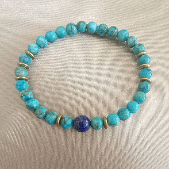 Armband aus Türkis und Lapislazuli – Boho-Stil