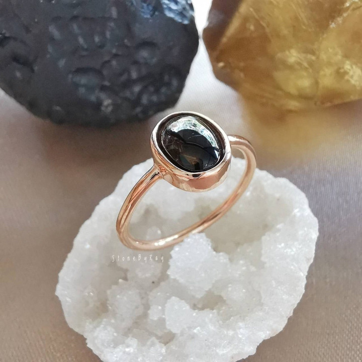 Tektite Meteorite Silver Ring - Unique and Powerful Jewelry
