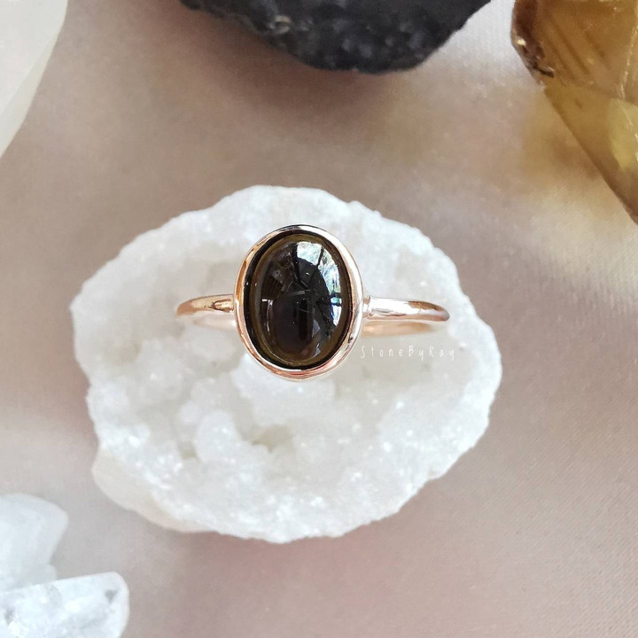 Tektite Meteorite Silver Ring - Unique and Powerful Jewelry