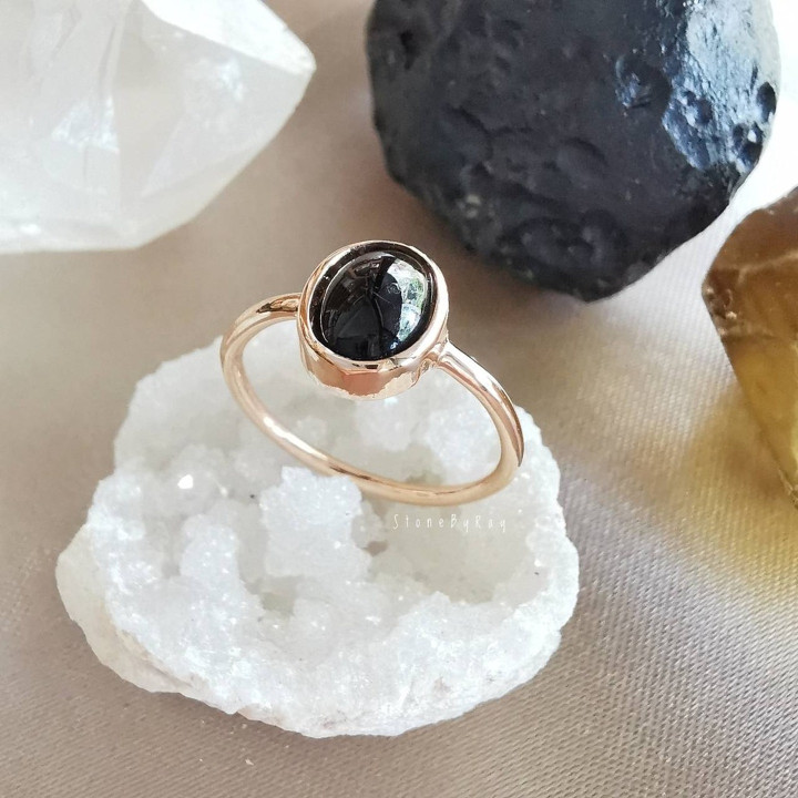 Tektite Meteorite Silver Ring - Unique and Powerful Jewelry