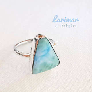 Larimar Ring in Sterling Silver - Unique and Elegant