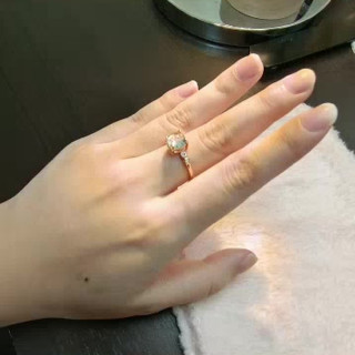 Pink Gold Aquamarine and Opal Statement Silver Ring