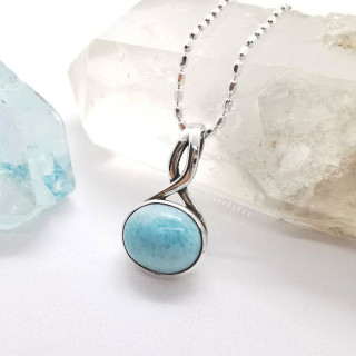 Sterling Silver Larimar Necklace - Unique and Elegant Jewelry