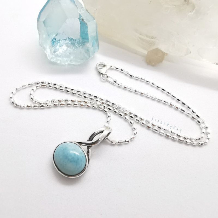 Sterling Silver Larimar Necklace - Unique and Elegant Jewelry