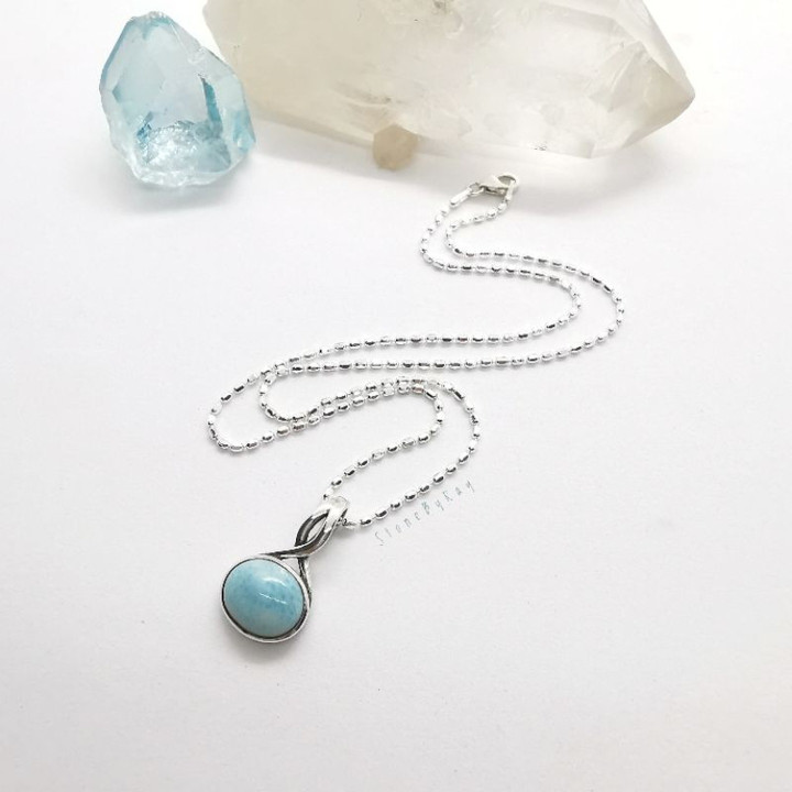 Sterling Silver Larimar Necklace - Unique and Elegant Jewelry