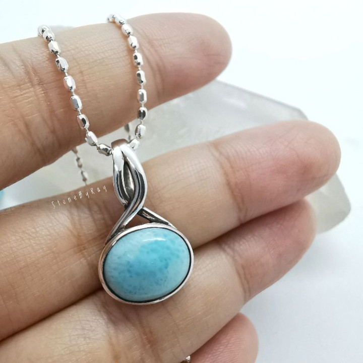 Sterling Silver Larimar Necklace - Unique and Elegant Jewelry