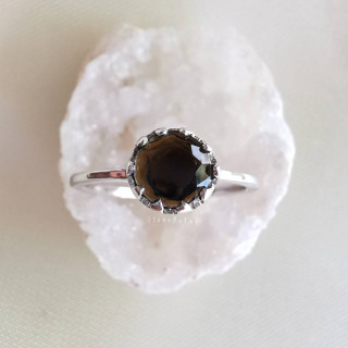 Unique Silver Ring with Tektite Meteorite Stone