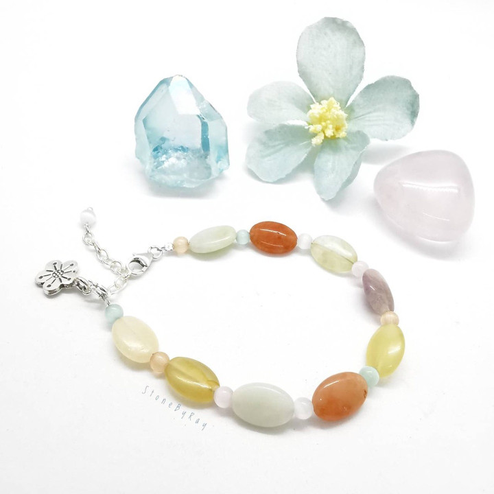 Gemstone Silver Bracelet | Four Stone Sparkle Design