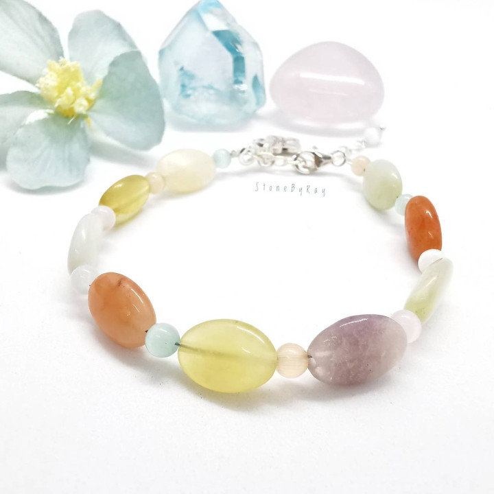 Gemstone Silver Bracelet | Four Stone Sparkle Design