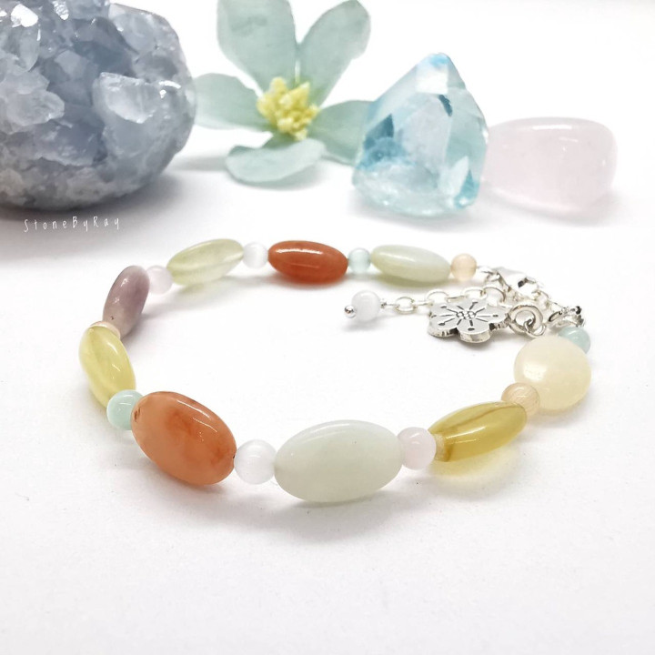 Gemstone Silver Bracelet | Four Stone Sparkle Design