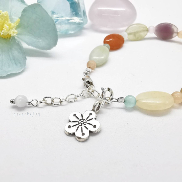 Gemstone Silver Bracelet | Four Stone Sparkle Design
