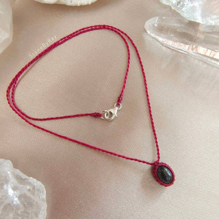 Tektite Meteorite Pendant | Braided Rope Necklace