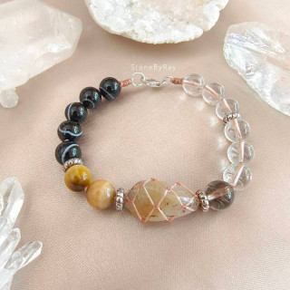 Rutilated Quartz Braided Rope Bracelet - Style and Energy