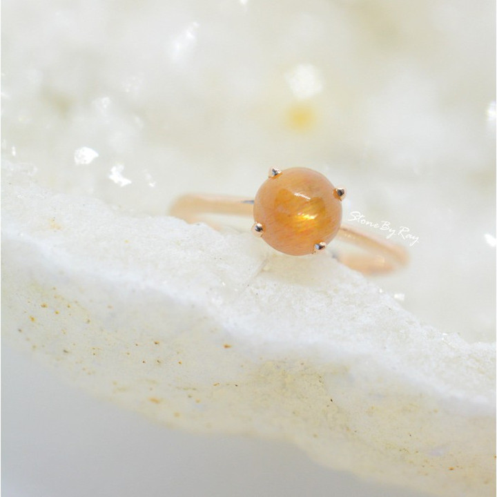 Radiant Sunstone Silver Ring | Unique Style and Elegance