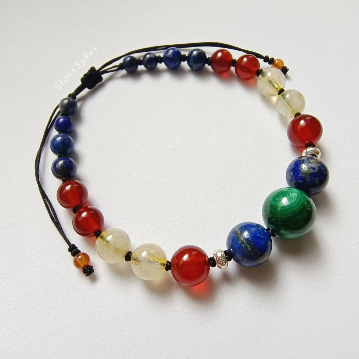 Boho-Steinarmband | Geflochtenes Seil und Kristalle