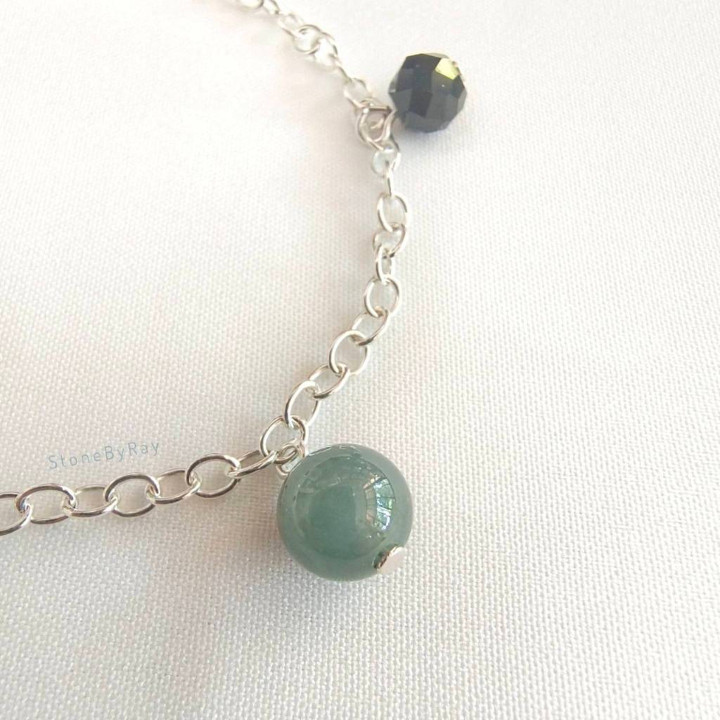 Silberarmband mit Opal, Onyx und Jade | Statement-Schmuck im Boho-Stil