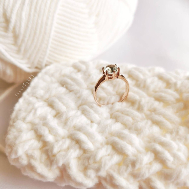 Pink Gold Aquamarine Silver Ring | Elegant Statement Jewelry