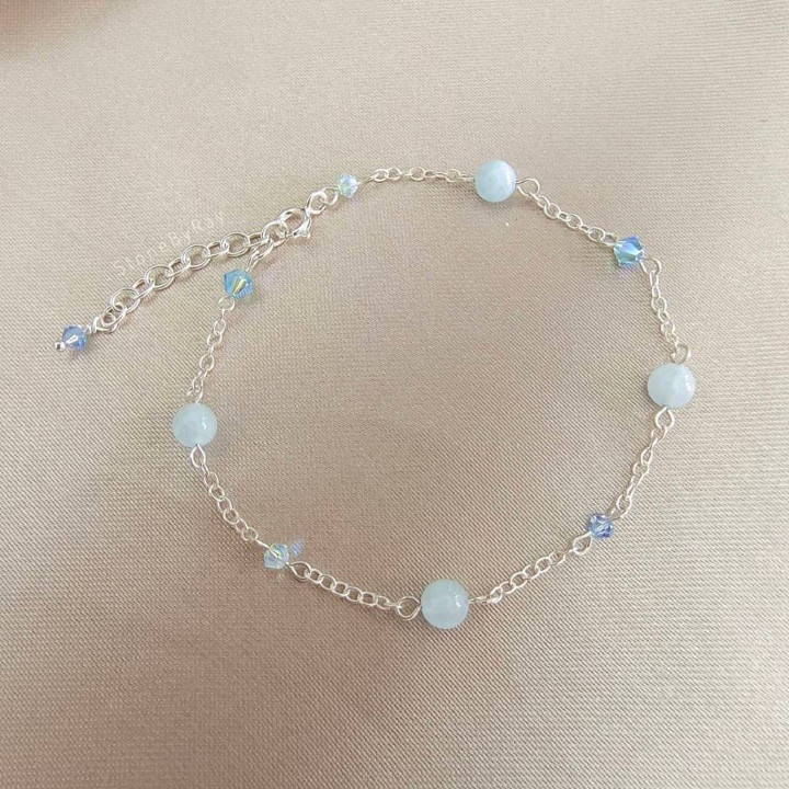 Aquamarine Silver Necklace Set - Elegant Jewelry Gift