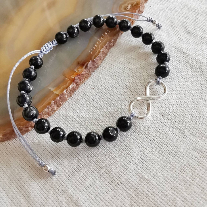 Hypersthene Stone Braided Rope Bracelet