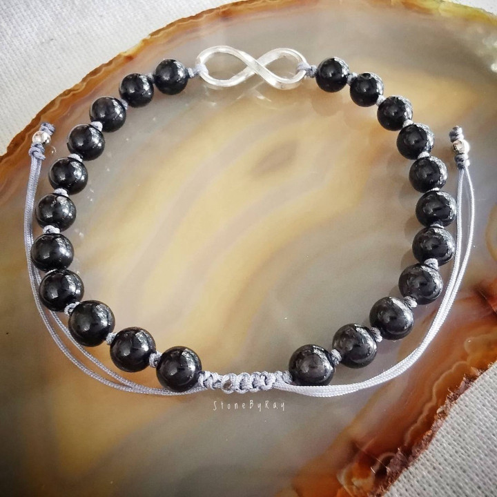 Hypersthene Stone Braided Rope Bracelet
