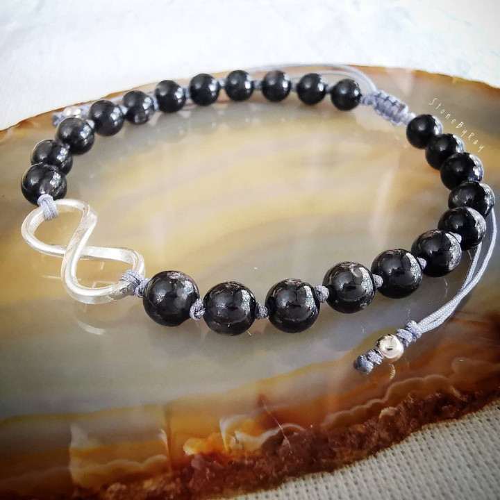 Hypersthene Stone Braided Rope Bracelet