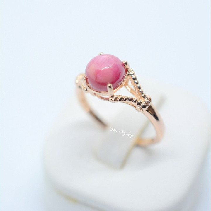 Rose Gold and Ruby Silver Ring - RG-059