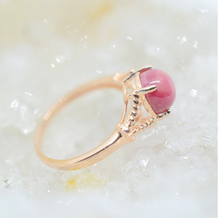 Rose Gold and Ruby Silver Ring - RG-059