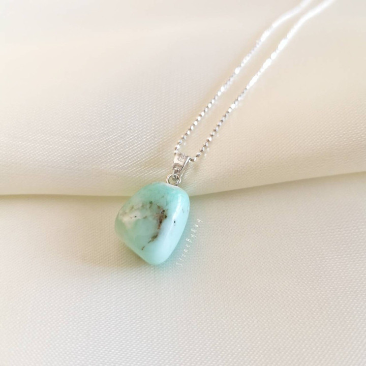 Chrysoprase Silver Necklace - Elegant and Unique Jewelry