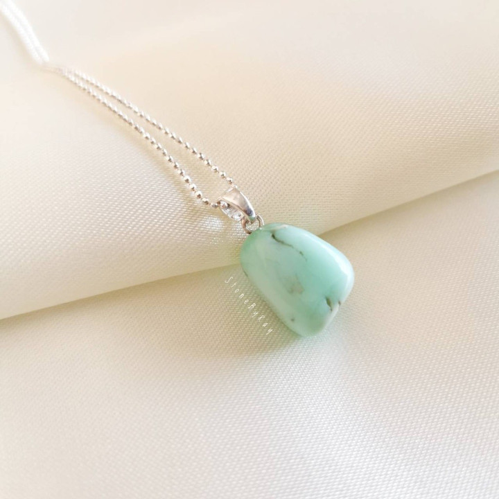 Chrysoprase Silver Necklace - Elegant and Unique Jewelry