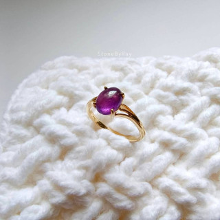 Amethyst and Pink Gold Ring | Sterling Silver Jewelry