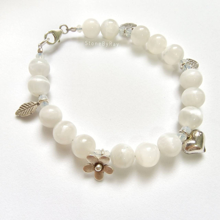 Mondsteinarmband und Anhänger aus Sterlingsilber | Mystischer Schmuck