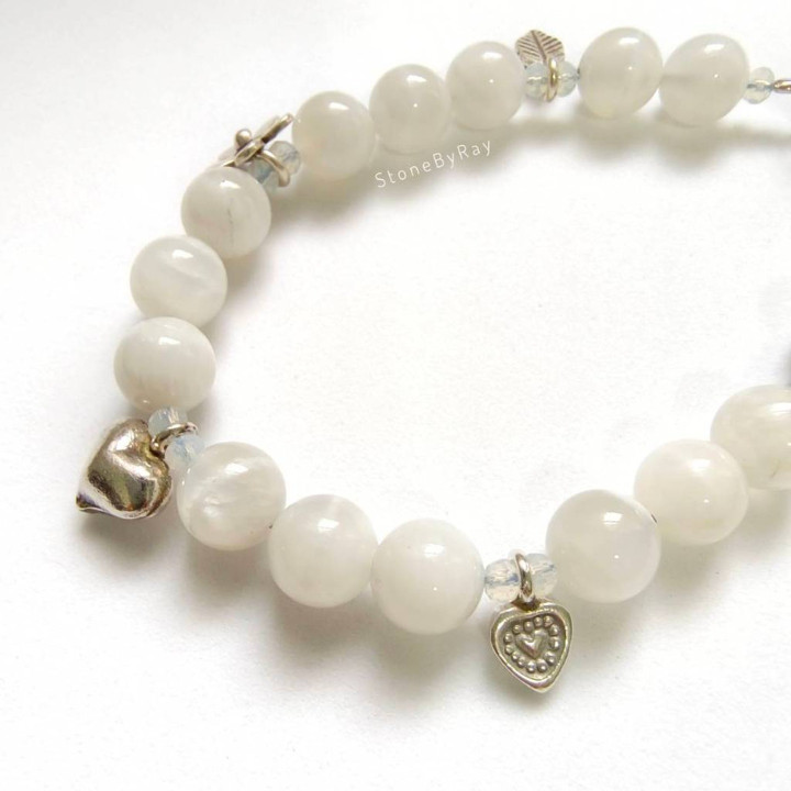 Mondsteinarmband und Anhänger aus Sterlingsilber | Mystischer Schmuck