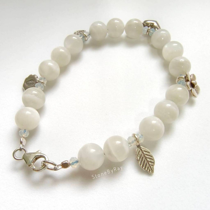 Mondsteinarmband und Anhänger aus Sterlingsilber | Mystischer Schmuck