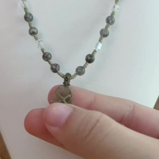 Black Tourmaline and Moldavite Necklace: Grounding and Transformation