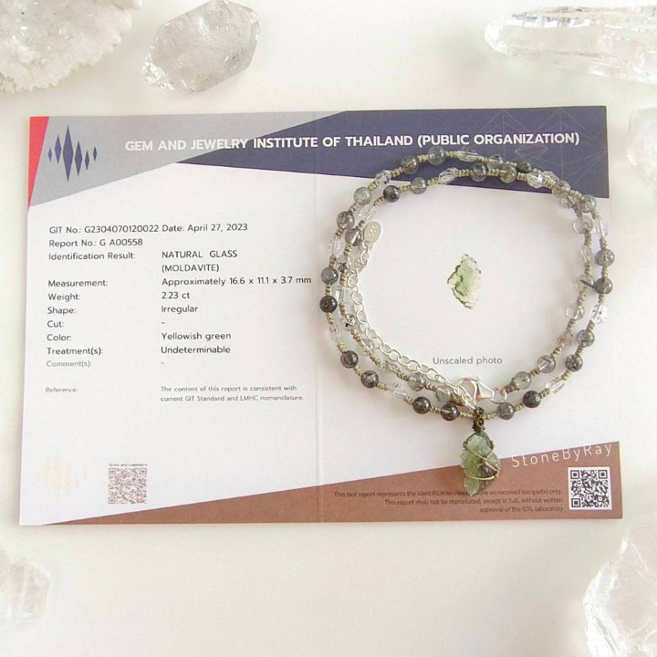 Black Tourmaline and Moldavite Necklace: Grounding and Transformation