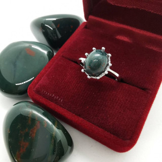 Bloodstone Silver Ring | Unique Gemstone Jewelry