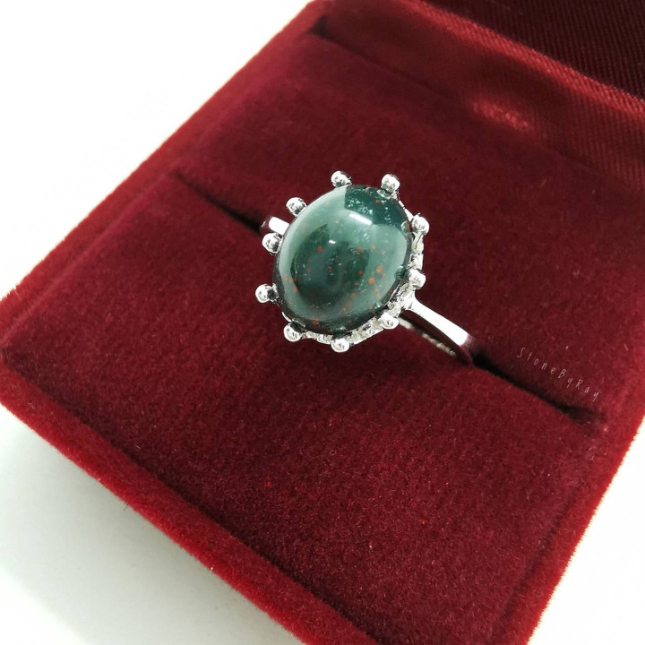 Bloodstone Silver Ring | Unique Gemstone Jewelry