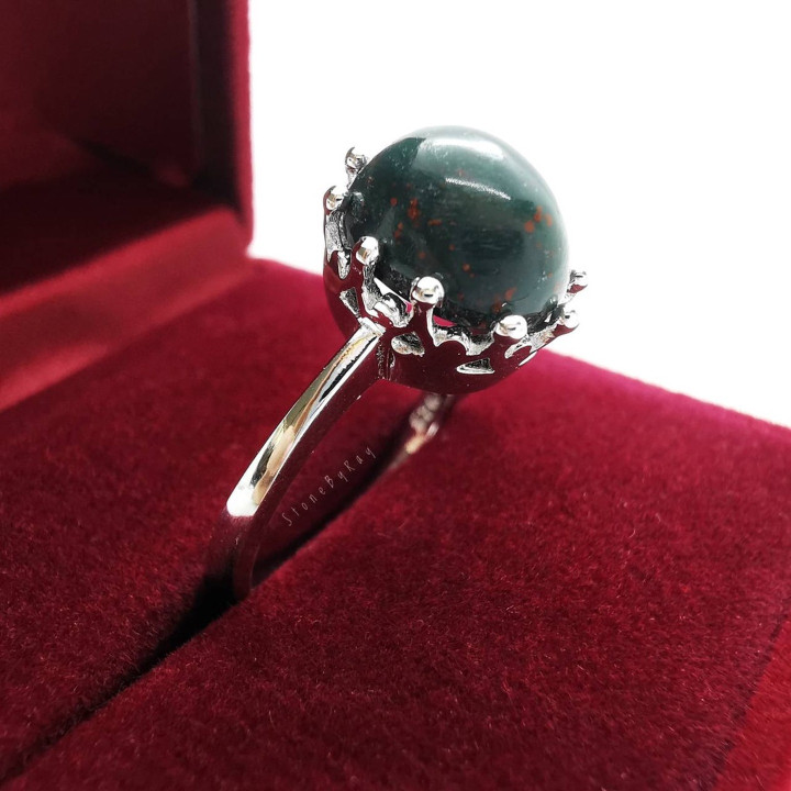 Bloodstone Silver Ring | Unique Gemstone Jewelry
