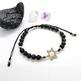Obsidian Gold Bracelet | Spiritual Protection and Style