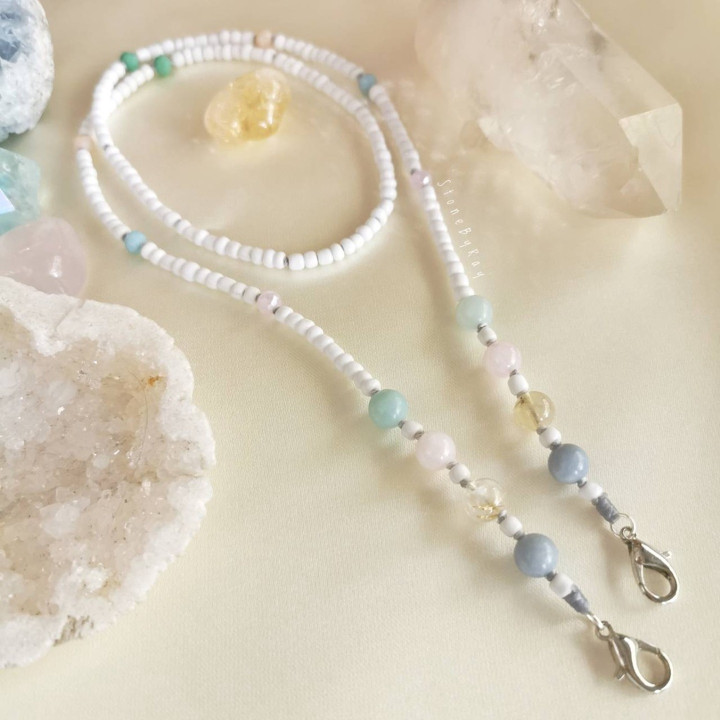 Stylish Mask Lanyard with Stone Beads