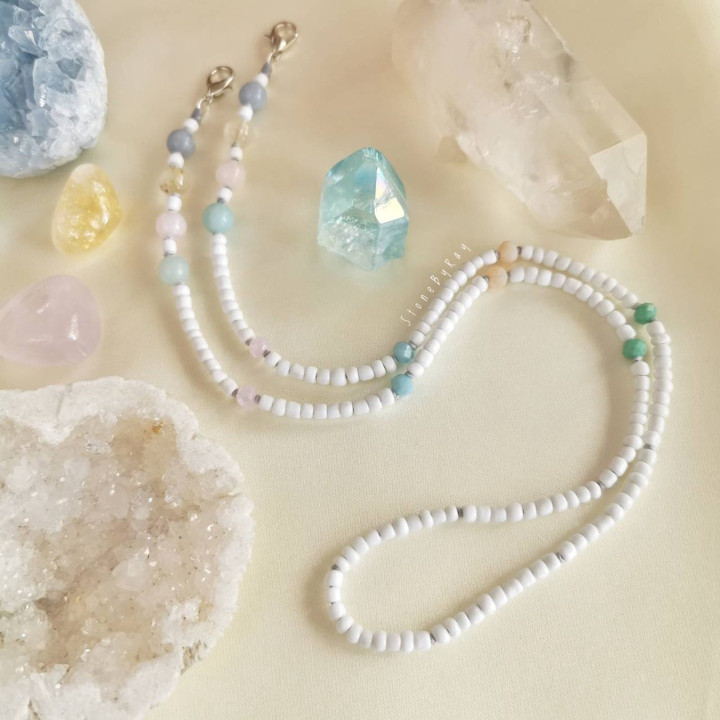 Stylish Mask Lanyard with Stone Beads