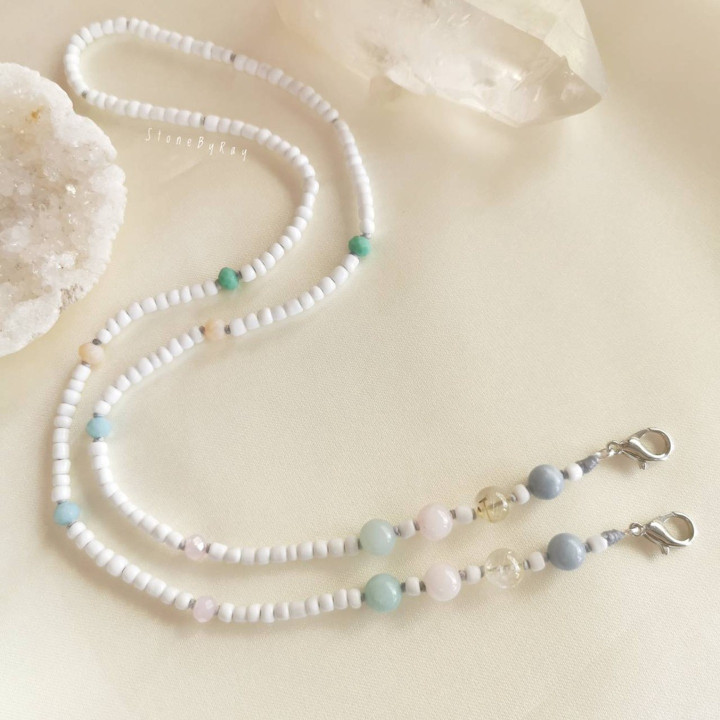 Stylish Mask Lanyard with Stone Beads