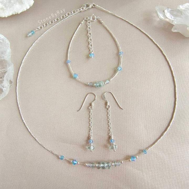 Aquamarine Necklace Set - Sparkle and Sophistication