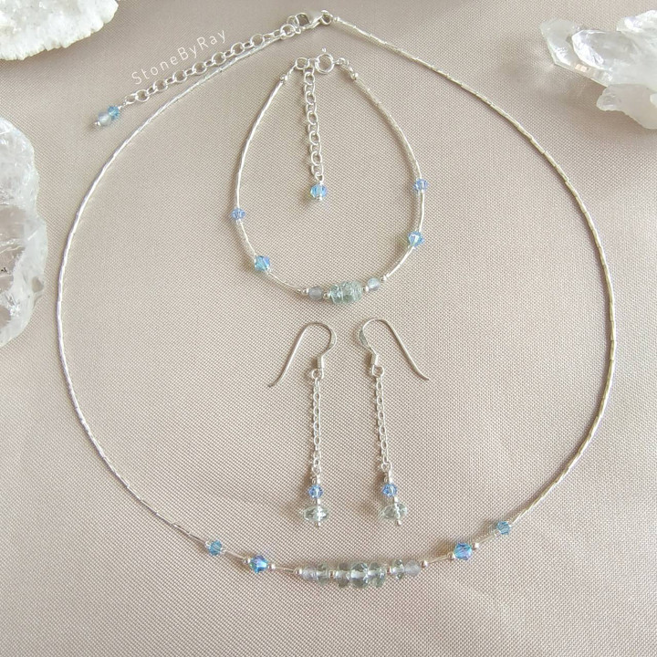 Aquamarine Necklace Set - Sparkle and Sophistication