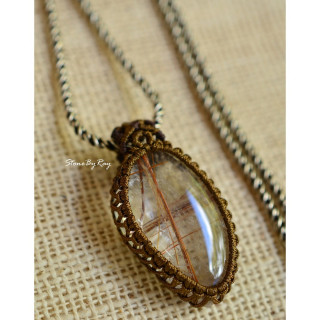 Red Rutilated Quartz Silver Necklace - Unique and Spiritual Jewelry