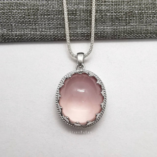 Rose Quartz Pendant Necklace | Sterling Silver Jewelry