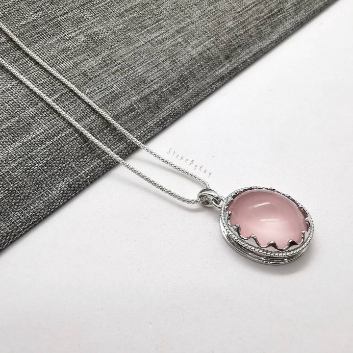 Rose Quartz Pendant Necklace | Sterling Silver Jewelry